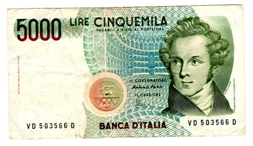 Italy italia billet 5000 - italy,