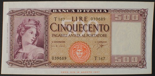 Italy p80b 500 - 500, xf++