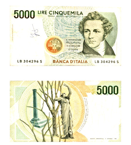 Italy 5000 lire cinquemila - italy,