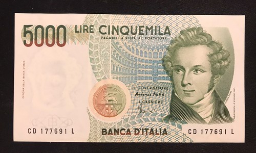 Italy 5000 lire 1985 - italy, lire,