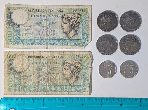 Italian lire banknotes 500 - banknotes,