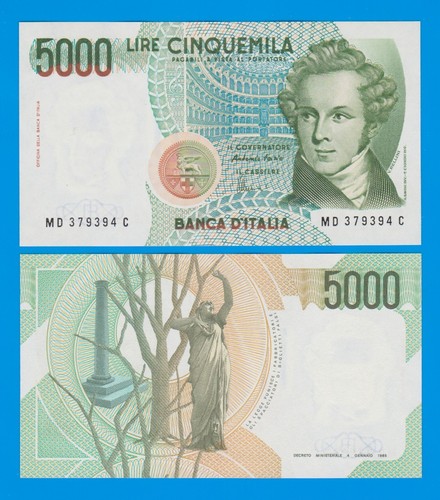 Italy 5000 lire 111c 1985 - 111c,