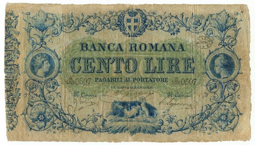 100 lire banca - banca, regno