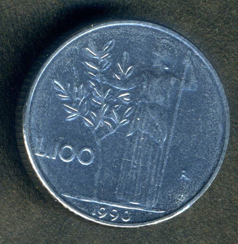 Italy 100 lire 1990 combined - 1990,